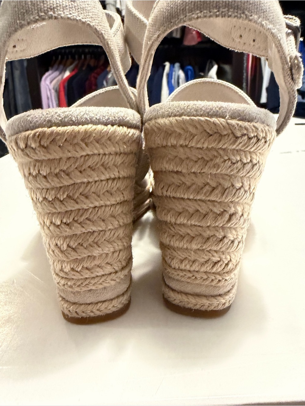 Tom’s Wedge Espadrille Sandals in Light Beige - Women's - Picture 5 of 9
